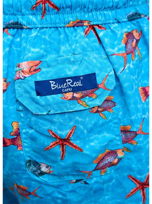 costume da bambino con stampa di pesci Blue Real Capri | SCORFANKIDSAZZURRO